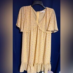 Floral Yellow Midi Dress